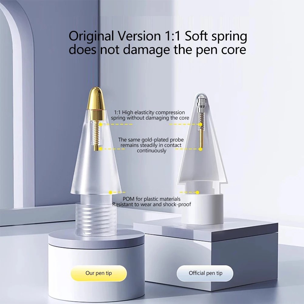 4/6pcs Pencil Nib Tips for Apple Pencil Pro 2nd 1st Gen Replacement Stylus Pen Tip for iPad Pen Nibs With Storage Case Set