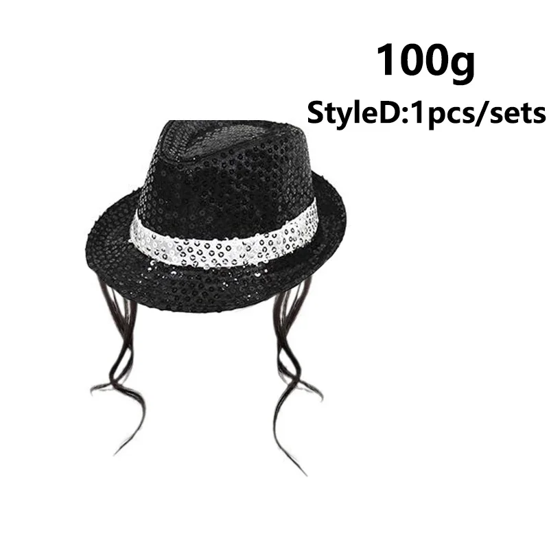 Michael Jackson Cosplay Accessories Set Sequin Hat Gloves Sunglasses Suspender Tie for Halloween Party
