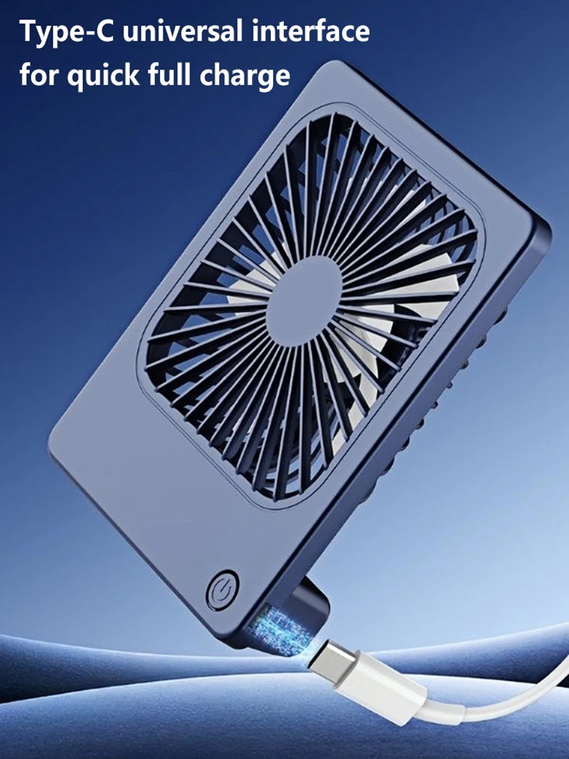 Lenovo Ultra Thin Rechargeable Desktop Fan 3 Speed Portable Mini Table Cooling Fan Type-C Charging for Office Bedroom Travel