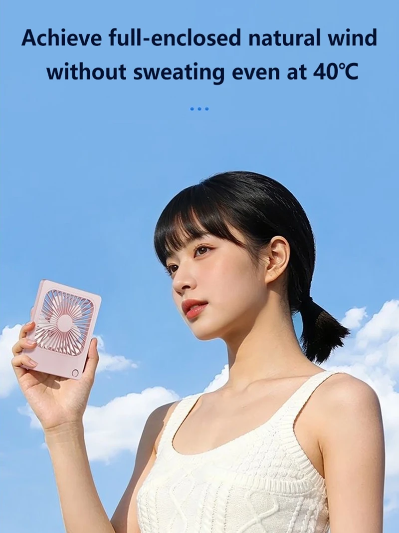 Lenovo Ultra Thin Rechargeable Desktop Fan 3 Speed Portable Mini Table Cooling Fan Type-C Charging for Office Bedroom Travel