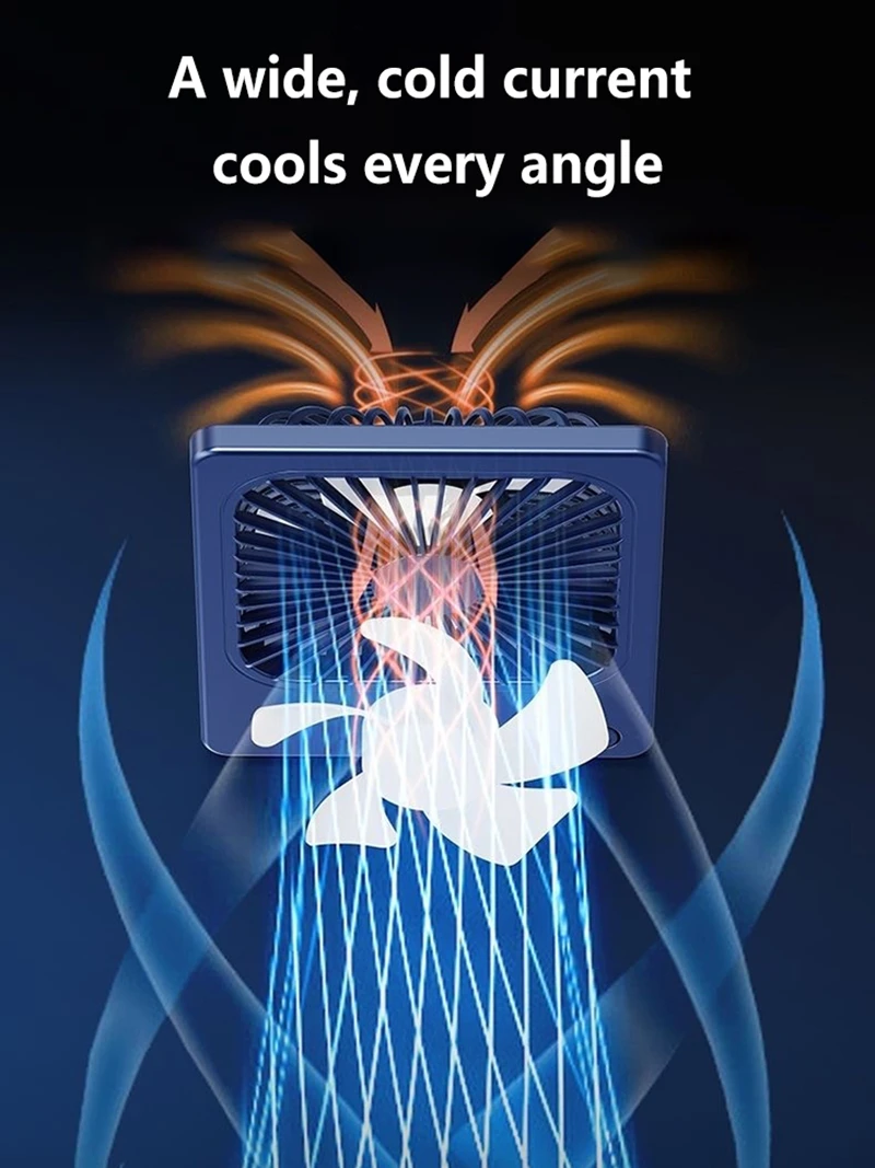 Lenovo Ultra Thin Rechargeable Desktop Fan 3 Speed Portable Mini Table Cooling Fan Type-C Charging for Office Bedroom Travel