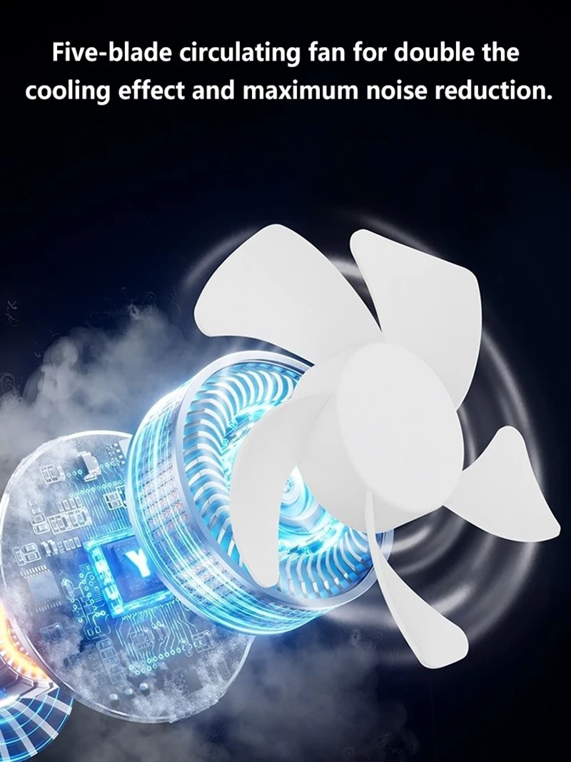Lenovo Ultra Thin Rechargeable Desktop Fan 3 Speed Portable Mini Table Cooling Fan Type-C Charging for Office Bedroom Travel