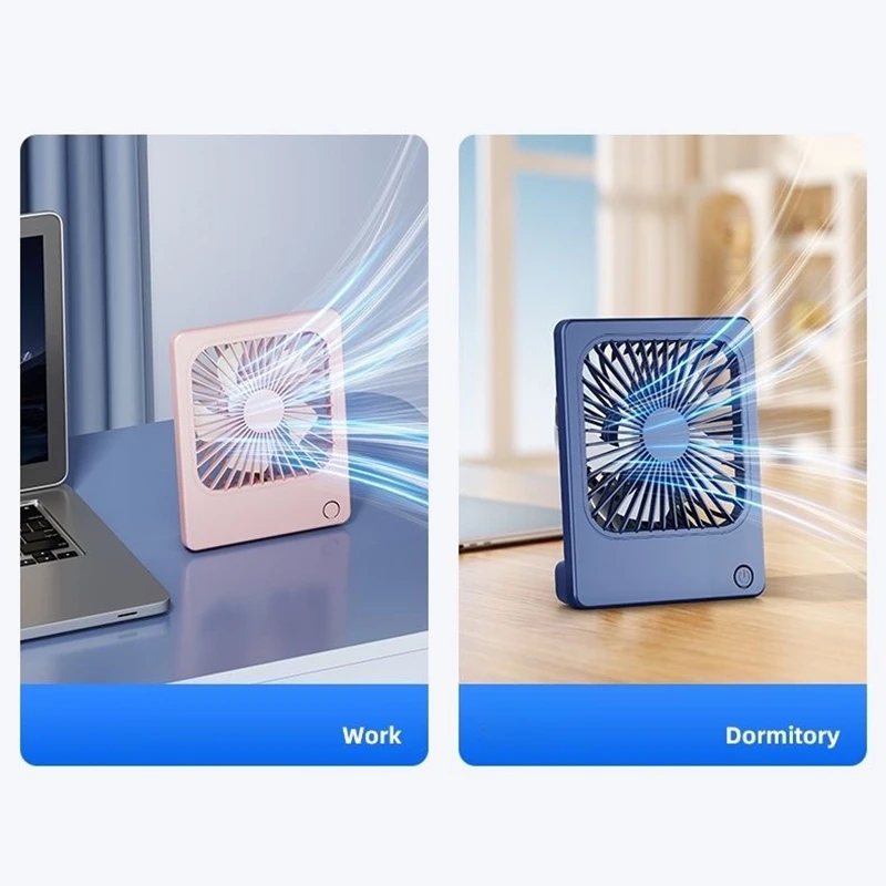 Lenovo Ultra Thin Rechargeable Desktop Fan 3 Speed Portable Mini Table Cooling Fan Type-C Charging for Office Bedroom Travel