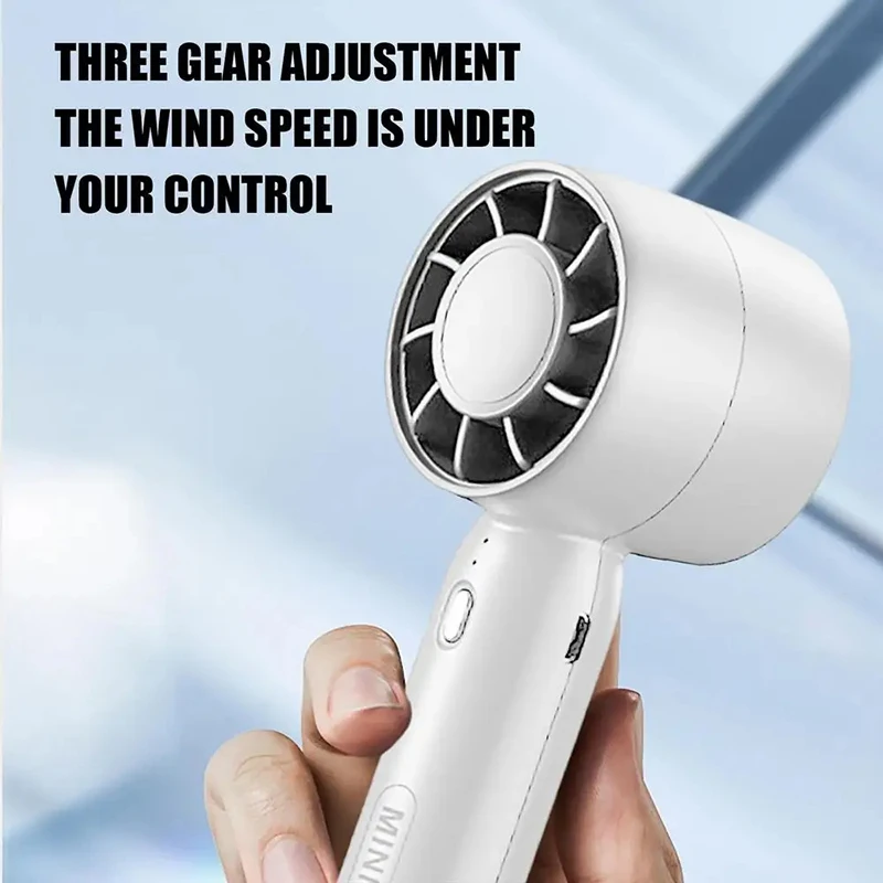 Lenovo Handheld Fan USB Rechargeable 2 in 1 Desk Fan Strong Wind Mini Cooling Fan Quiet Small Air Cooler for Office Travel