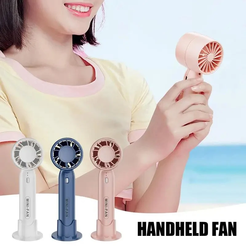 Lenovo Handheld Fan USB Rechargeable 2 in 1 Desk Fan Strong Wind Mini Cooling Fan Quiet Small Air Cooler for Office Travel