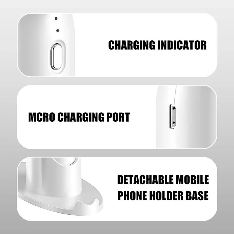 Lenovo Handheld Fan USB Rechargeable 2 in 1 Desk Fan Strong Wind Mini Cooling Fan Quiet Small Air Cooler for Office Travel
