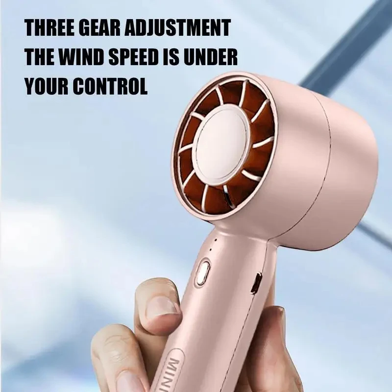 Lenovo Handheld Fan USB Rechargeable 2 in 1 Desk Fan Strong Wind Mini Cooling Fan Quiet Small Air Cooler for Office Travel