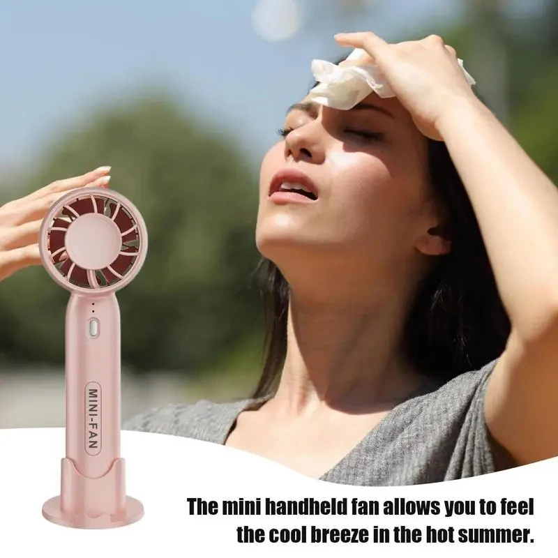 Lenovo Handheld Fan USB Rechargeable 2 in 1 Desk Fan Strong Wind Mini Cooling Fan Quiet Small Air Cooler for Office Travel