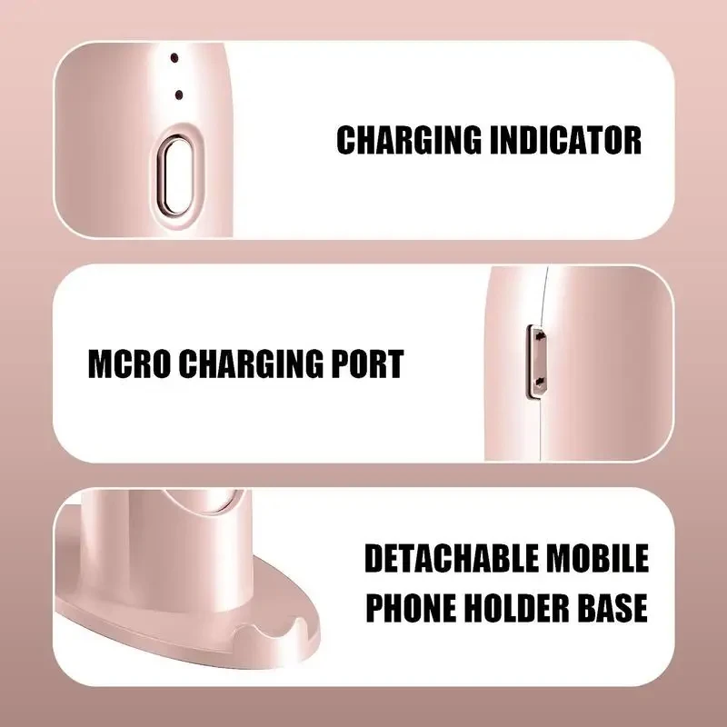 Lenovo Handheld Fan USB Rechargeable 2 in 1 Desk Fan Strong Wind Mini Cooling Fan Quiet Small Air Cooler for Office Travel