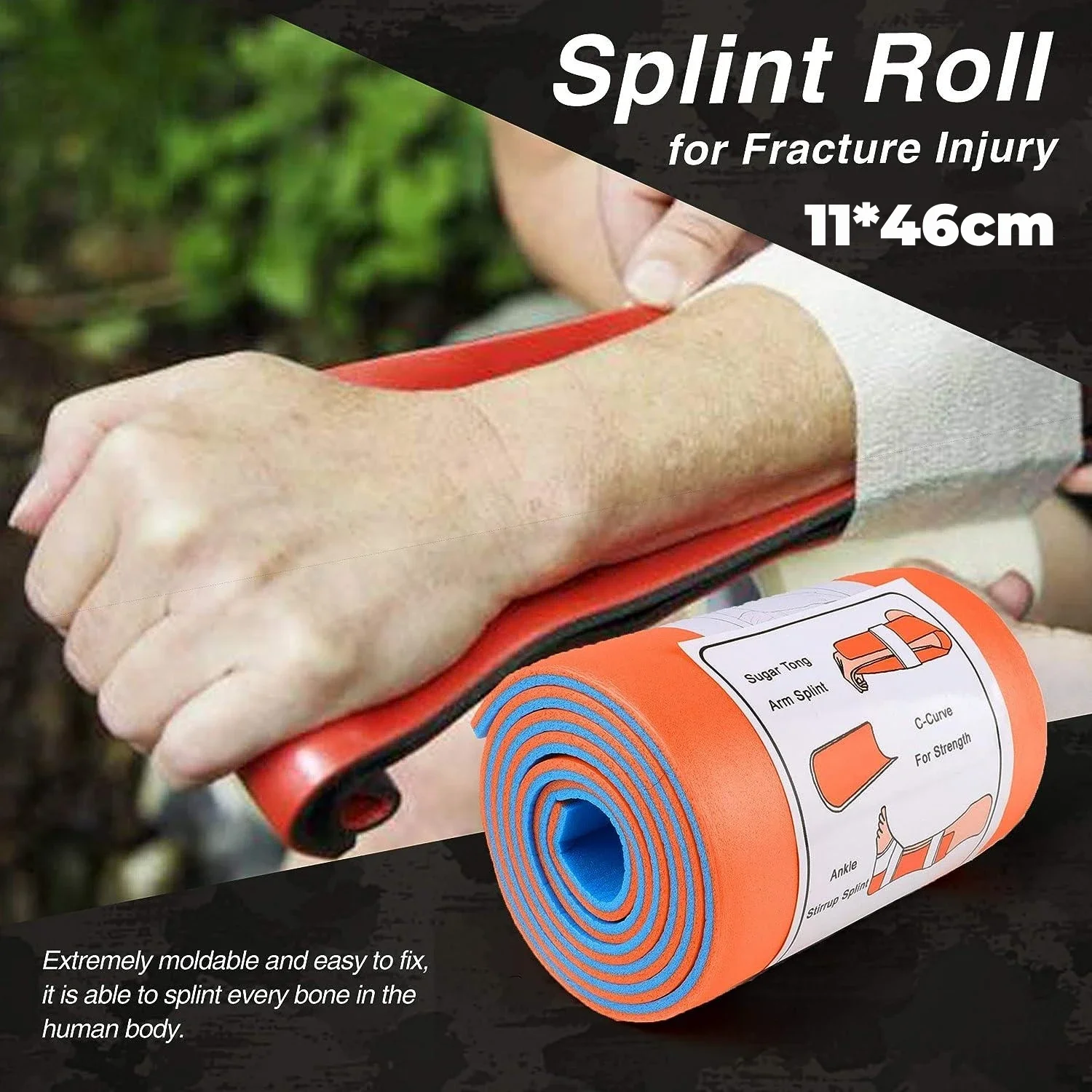 Universal Splint Roll Medical-Grade Polymer for Emergency Bone Fixation in Outdoor Survival Kits