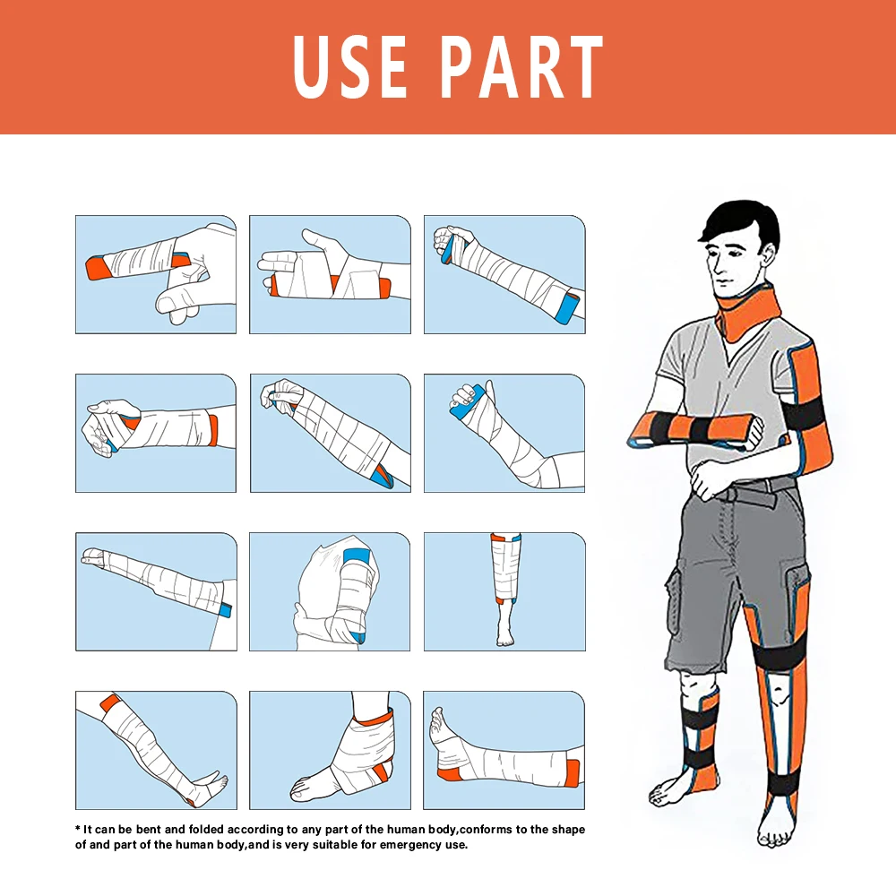 Universal Splint Roll Medical-Grade Polymer for Emergency Bone Fixation in Outdoor Survival Kits