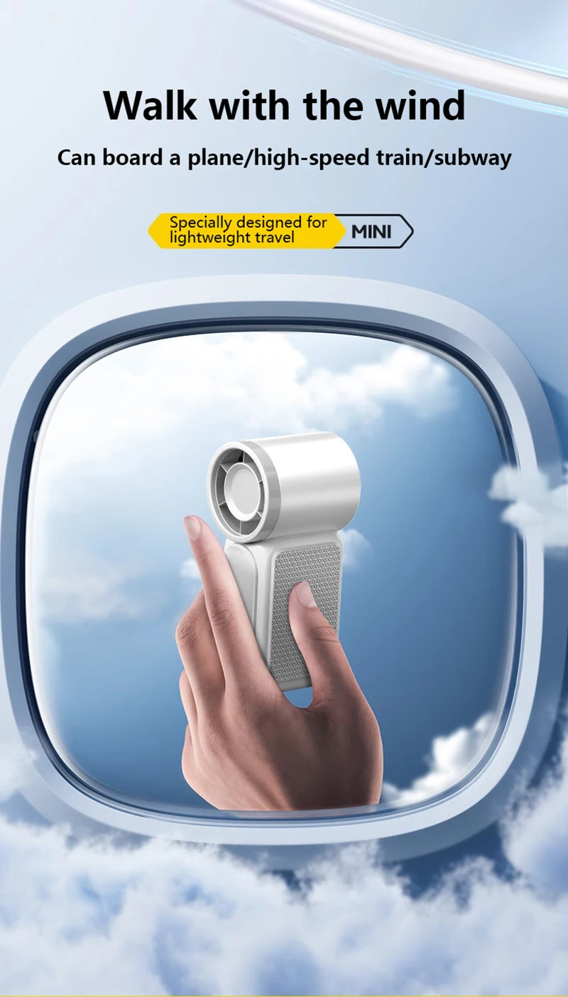 Lenovo Portable Handheld Mini Fan 100 Speed Adjust Type C Rechargeable Fan Digital Display Desktop Fan Outdoor