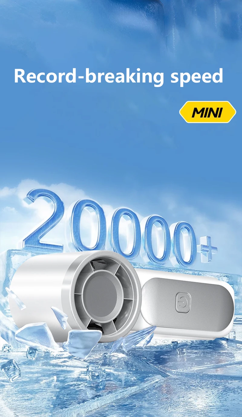 Lenovo Portable Handheld Mini Fan 100 Speed Adjust Type C Rechargeable Fan Digital Display Desktop Fan Outdoor