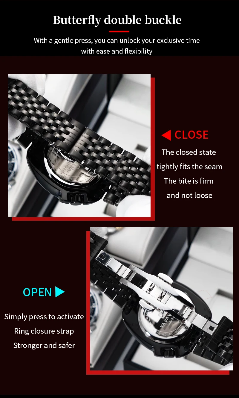 VA VA VOOM Hot Selling Original Colorful Gradient Blue Surface Quartz Watch Men Fashion Stainless Steel Watch for Men Clock Gift