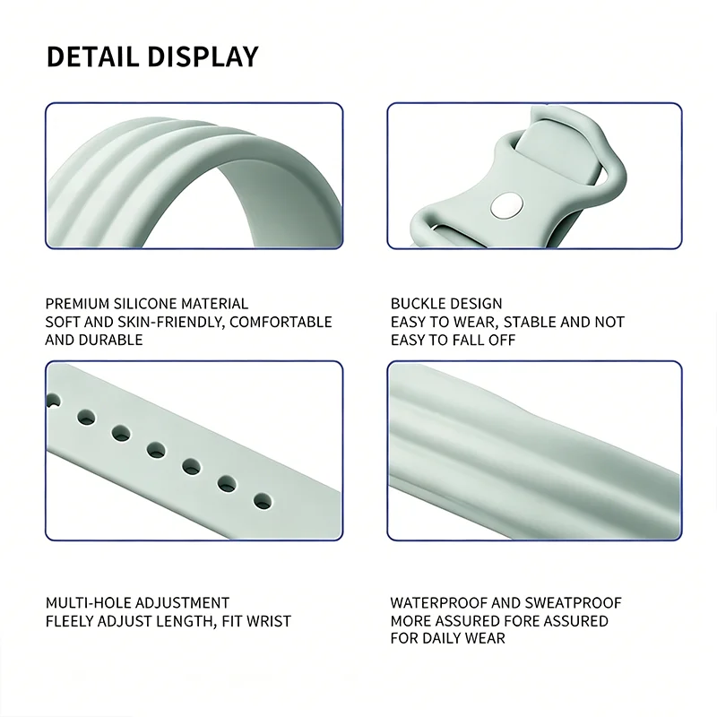Sport Silicone Watch Strap for Google Fitbit Air Rubber Bracelet Breathable Band Wristband