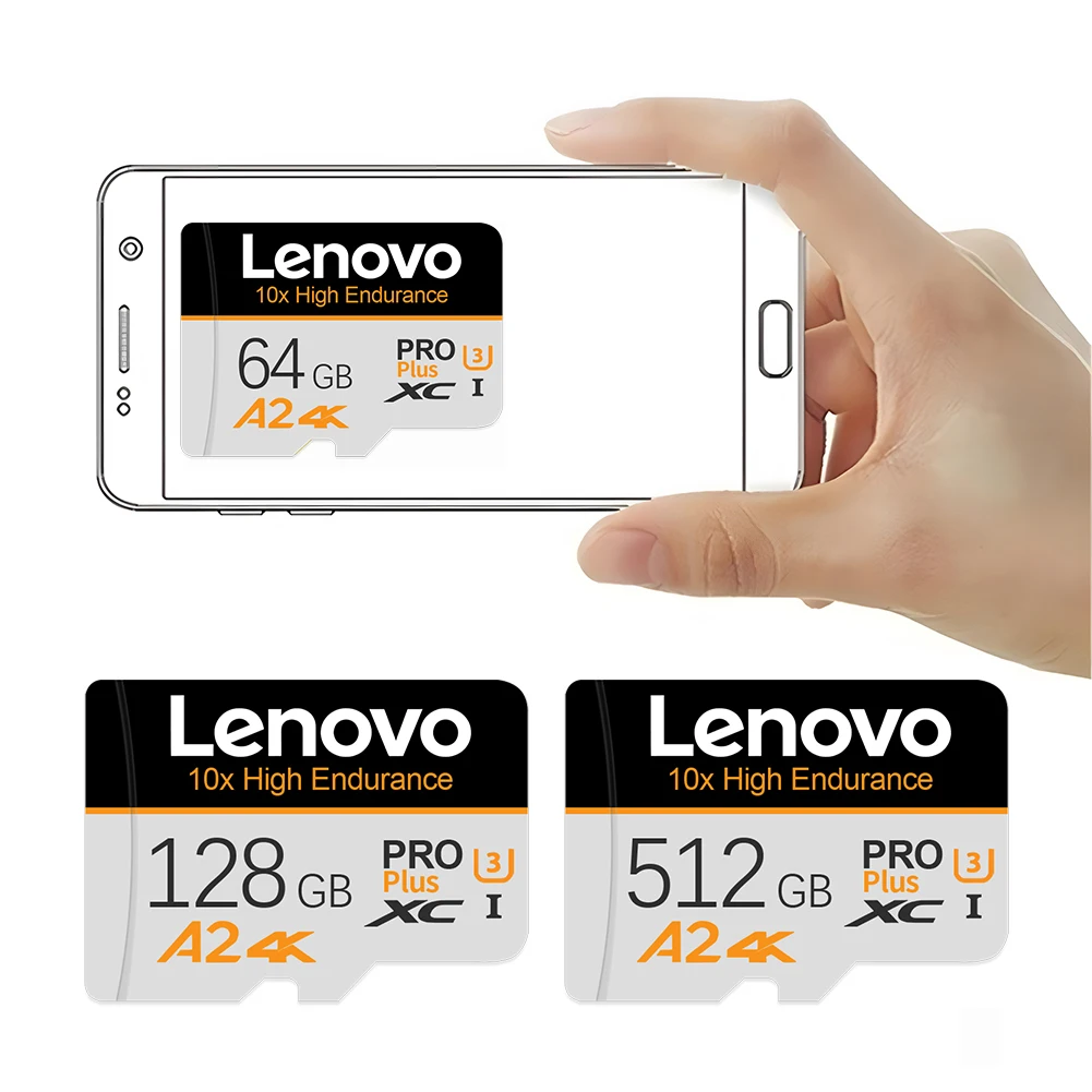 Lenovo SD Card 256GB 512GB Micro TF SD Card Memory Card A2 V60 For Quadcopter 128GB High Speed 4K Video Drone Footage Storage