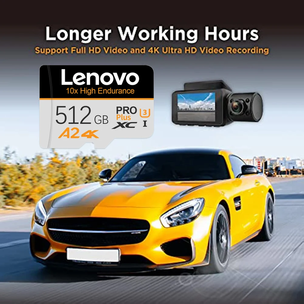 Lenovo SD Card 256GB 512GB Micro TF SD Card Memory Card A2 V60 For Quadcopter 128GB High Speed 4K Video Drone Footage Storage