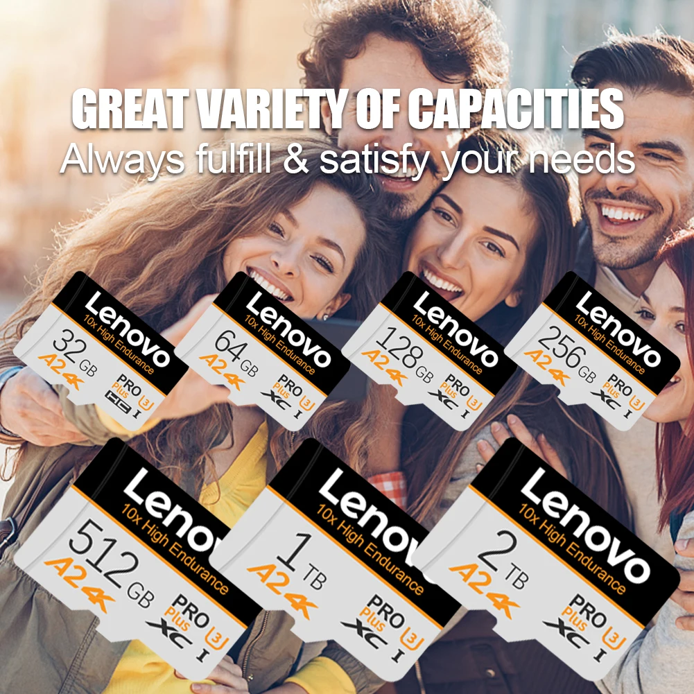Lenovo SD Card 256GB 512GB Micro TF SD Card Memory Card A2 V60 For Quadcopter 128GB High Speed 4K Video Drone Footage Storage