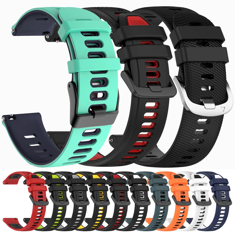 20/22mm Official Strap For Garmin Forerunner 55 245 165 255 265 745 70 170 Music Vivoactive 6 5 Venu Silicone Bands Replacement