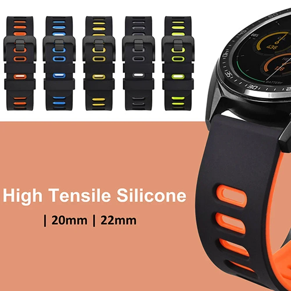 20/22mm Official Strap For Garmin Forerunner 55 245 165 255 265 745 70 170 Music Vivoactive 6 5 Venu Silicone Bands Replacement