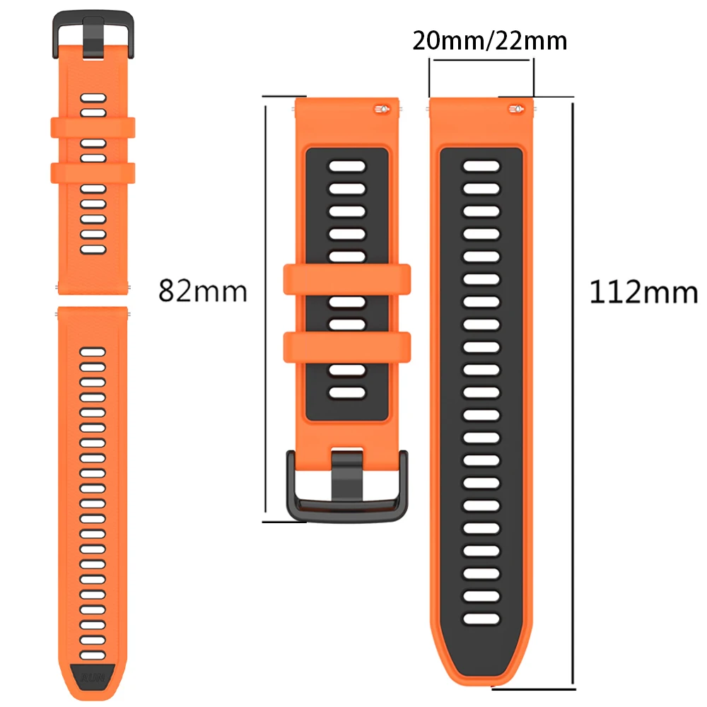 20/22mm Official Strap For Garmin Forerunner 55 245 165 255 265 745 70 170 Music Vivoactive 6 5 Venu Silicone Bands Replacement
