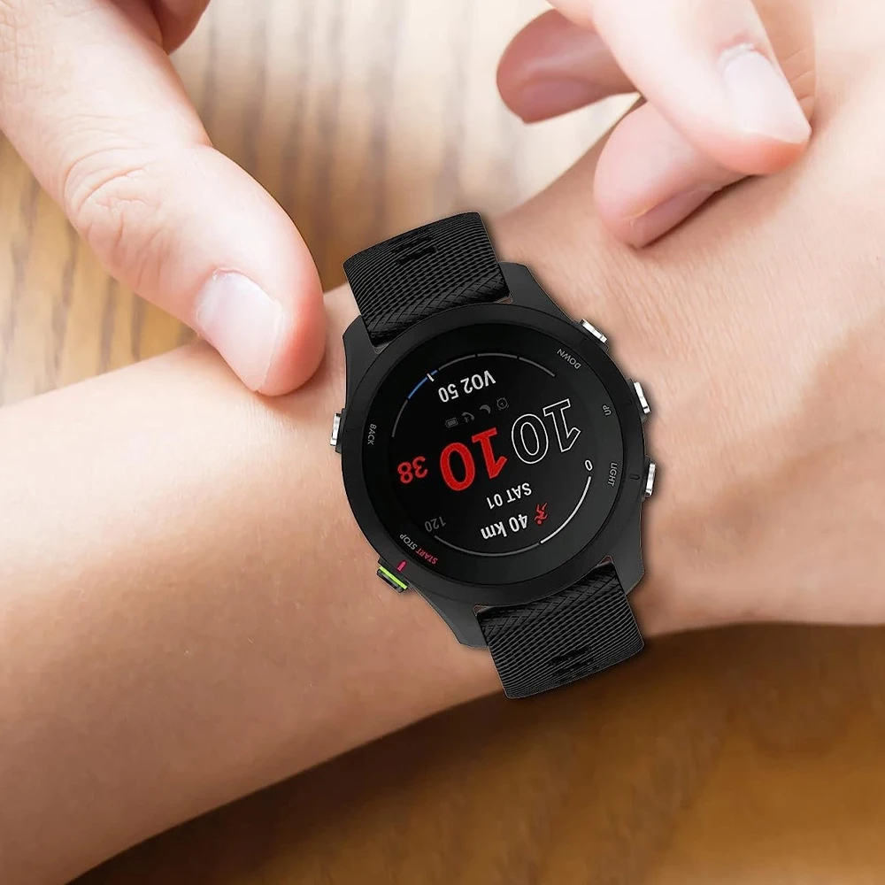 20/22mm Official Strap For Garmin Forerunner 55 245 165 255 265 745 70 170 Music Vivoactive 6 5 Venu Silicone Bands Replacement