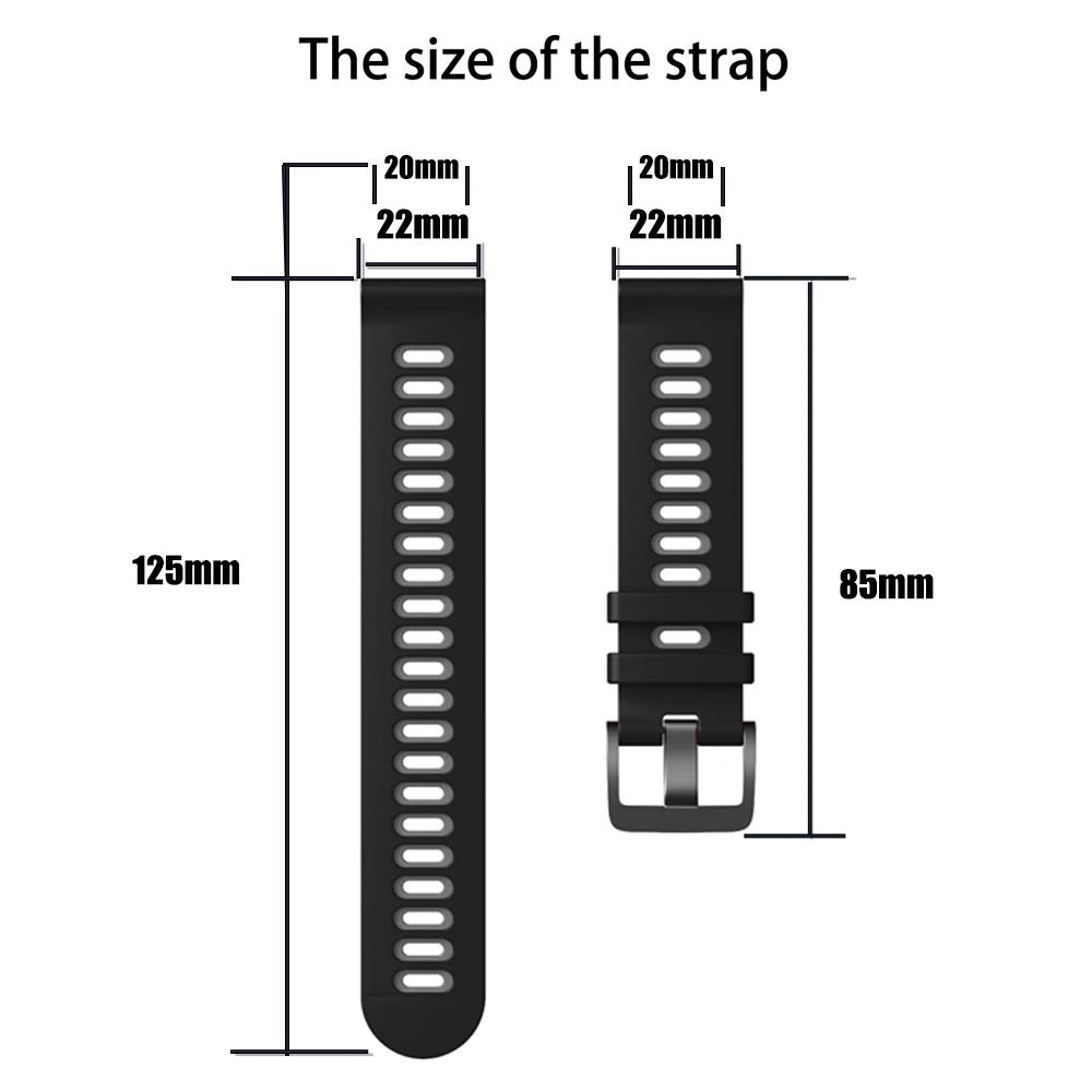 20/22mm Official Strap For Garmin Forerunner 55 245 165 255 265 745 70 170 Music Vivoactive 6 5 Venu Silicone Bands Replacement