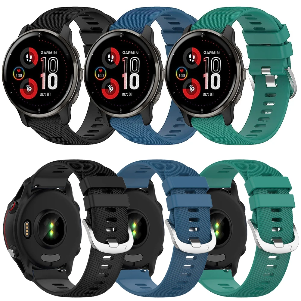 20/22mm Official Strap For Garmin Forerunner 55 245 165 255 265 745 70 170 Music Vivoactive 6 5 Venu Silicone Bands Replacement