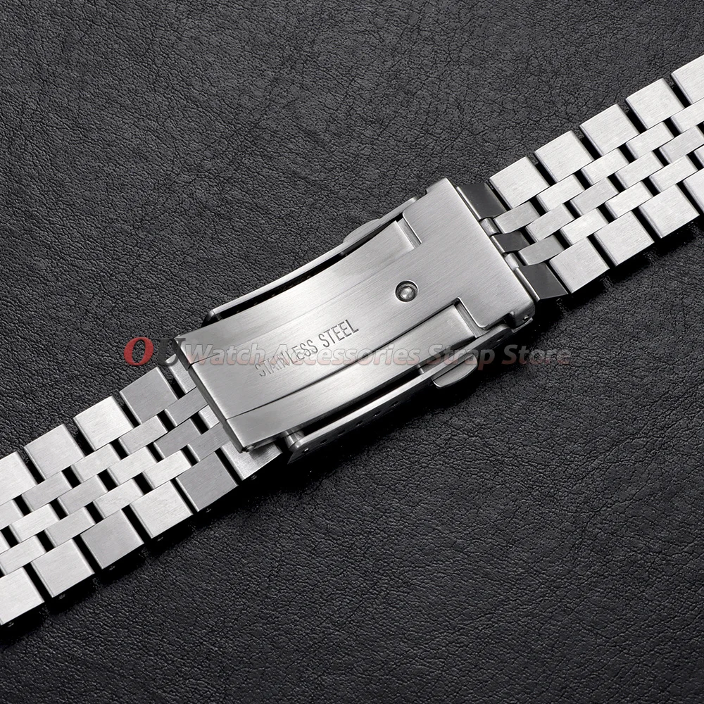18mm 20mm 22mm Stainless Steel Extended Fold Solid Watch Buckle for Seiko Silver Double Push Safety Milled Clasp Watchband Clasp
