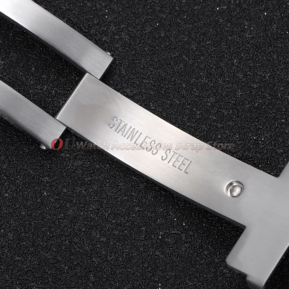18mm 20mm 22mm Stainless Steel Extended Fold Solid Watch Buckle for Seiko Silver Double Push Safety Milled Clasp Watchband Clasp