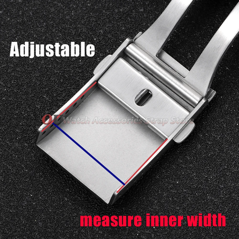 18mm 20mm 22mm Stainless Steel Extended Fold Solid Watch Buckle for Seiko Silver Double Push Safety Milled Clasp Watchband Clasp