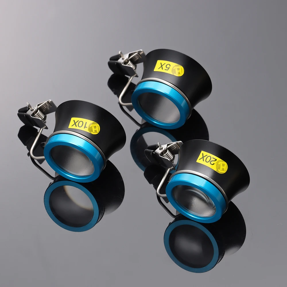 5X 10X 20X Eyeglass Magnifier Clip-On Eye Loupe Magnifying Lens Watchmaker Repair Tool Portable Eyepiece Process Operation Tool