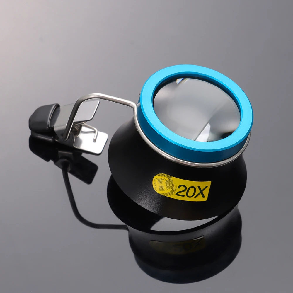 5X 10X 20X Eyeglass Magnifier Clip-On Eye Loupe Magnifying Lens Watchmaker Repair Tool Portable Eyepiece Process Operation Tool