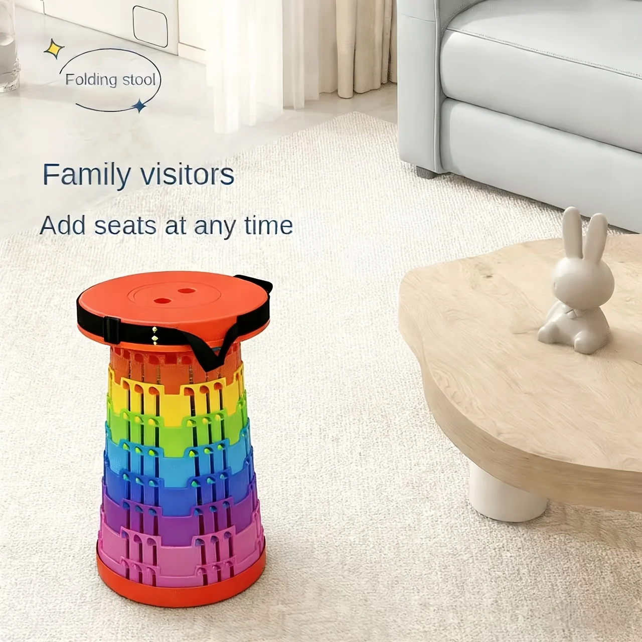Portable Triple-Lock Telescopic Folding Stool - Upgraded Thickened Version, Suitable For Outdoor Travel, Hiking, Camping, And Fishing - Height Adjustable And Lightweight, Portable Folding Telescopic Stool For Patios And Home Use.
