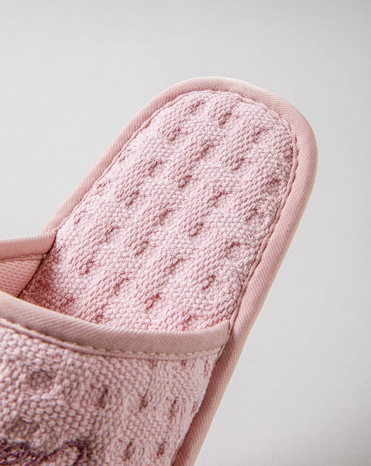 Cotton Casual Home Slippers for Women 2025 Designer Open Toe Slides House Soft Light Summer Elegant Shoes Ladies Flats One Size
