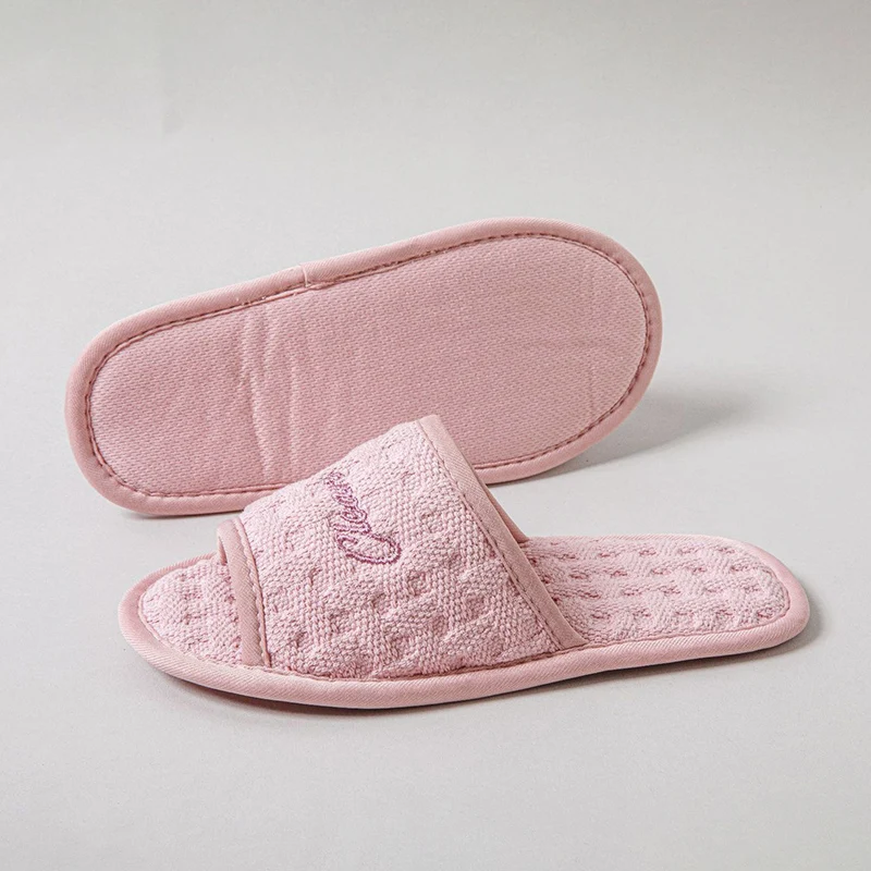 Cotton Casual Home Slippers for Women 2025 Designer Open Toe Slides House Soft Light Summer Elegant Shoes Ladies Flats One Size