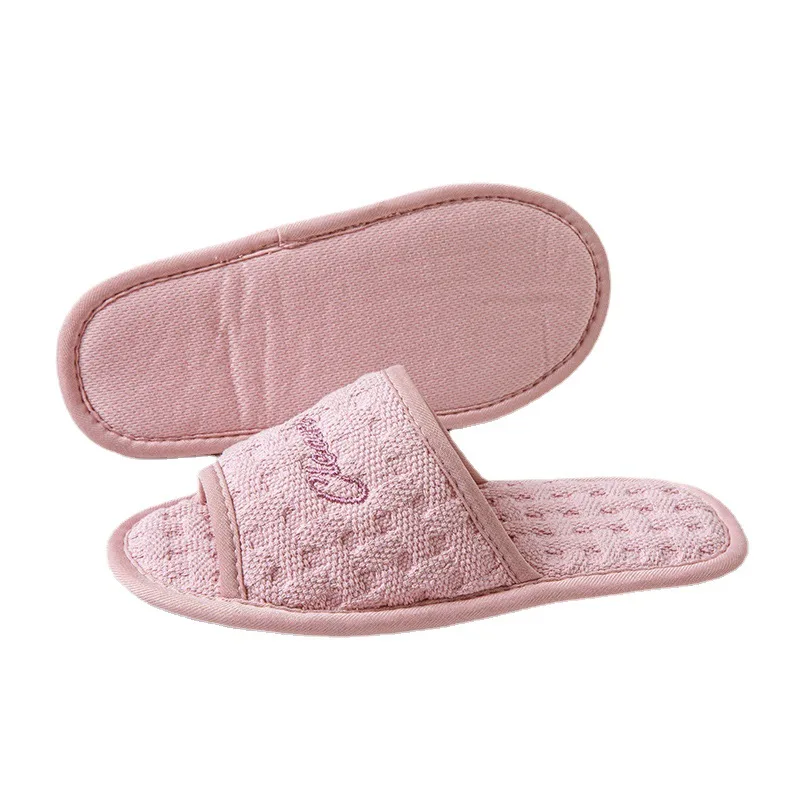 Cotton Casual Home Slippers for Women 2025 Designer Open Toe Slides House Soft Light Summer Elegant Shoes Ladies Flats One Size