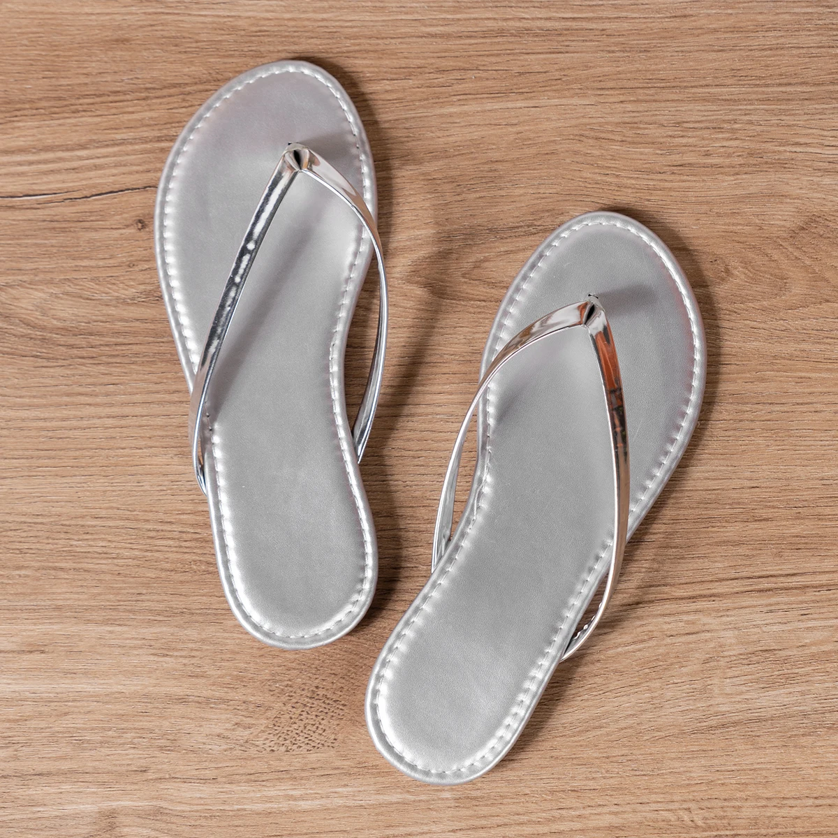 Summer Fashion Sexy Walking Flat Slippers Roman Herringbone Daily Travel Solid Color Round Head Lightweight Women's Single Shoes