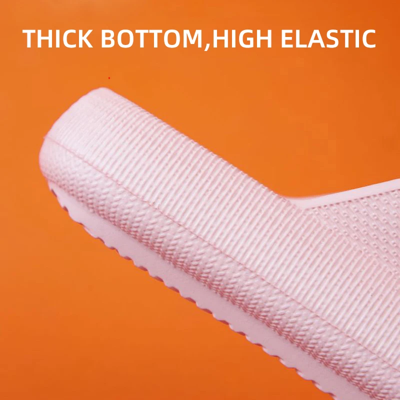 Soft Sole Pillow Slippers for Women Double Buckle Thick Platform Cloud Slides Sandals Woman Summer Beach Non Slip Flip Flops