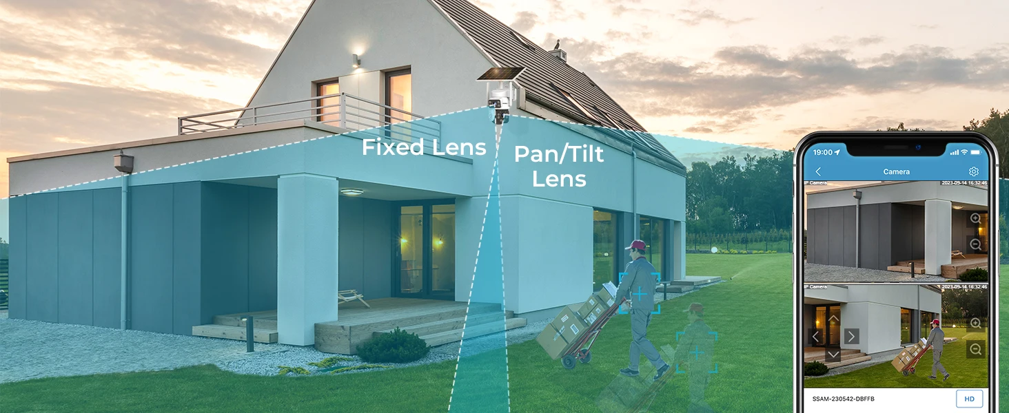 GENBOLT 2K Solar WiFi Security Camera, AOV 24/7 Recording, 14400mAh Battery, Dual View, AI Human Detection, 2.4/5GHz Wireless Outdoor CCTV