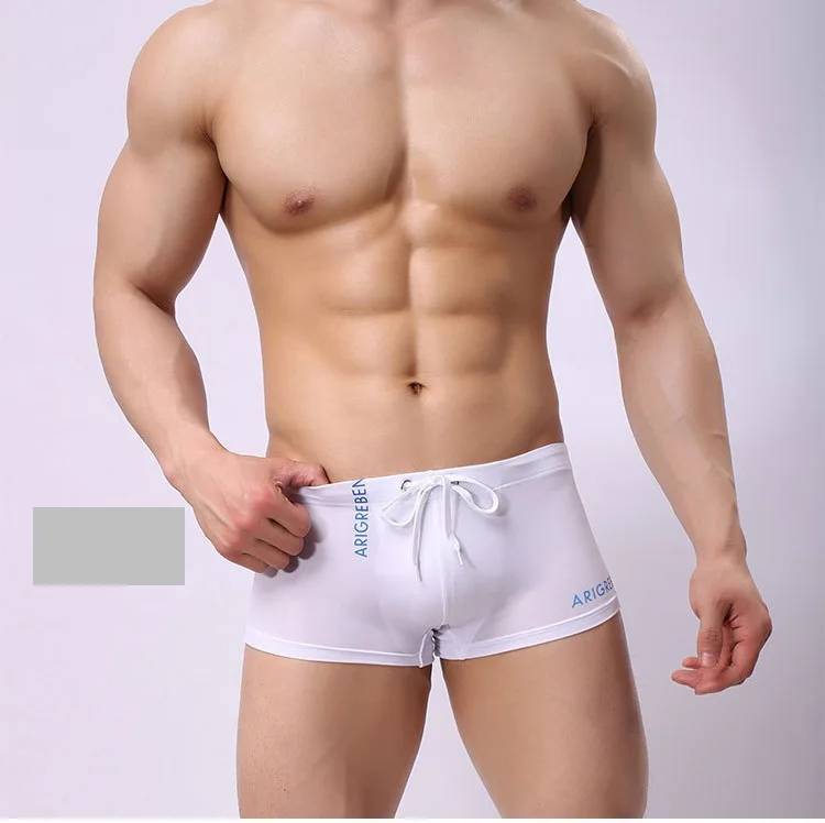 Men's swimming + tether men's swimming trunks, boxer fashion hot spring swimming trunks, summer air-dried men's boxers
