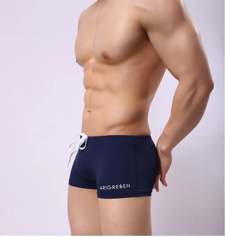Men's swimming + tether men's swimming trunks, boxer fashion hot spring swimming trunks, summer air-dried men's boxers
