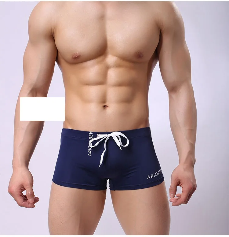 Men's swimming + tether men's swimming trunks, boxer fashion hot spring swimming trunks, summer air-dried men's boxers
