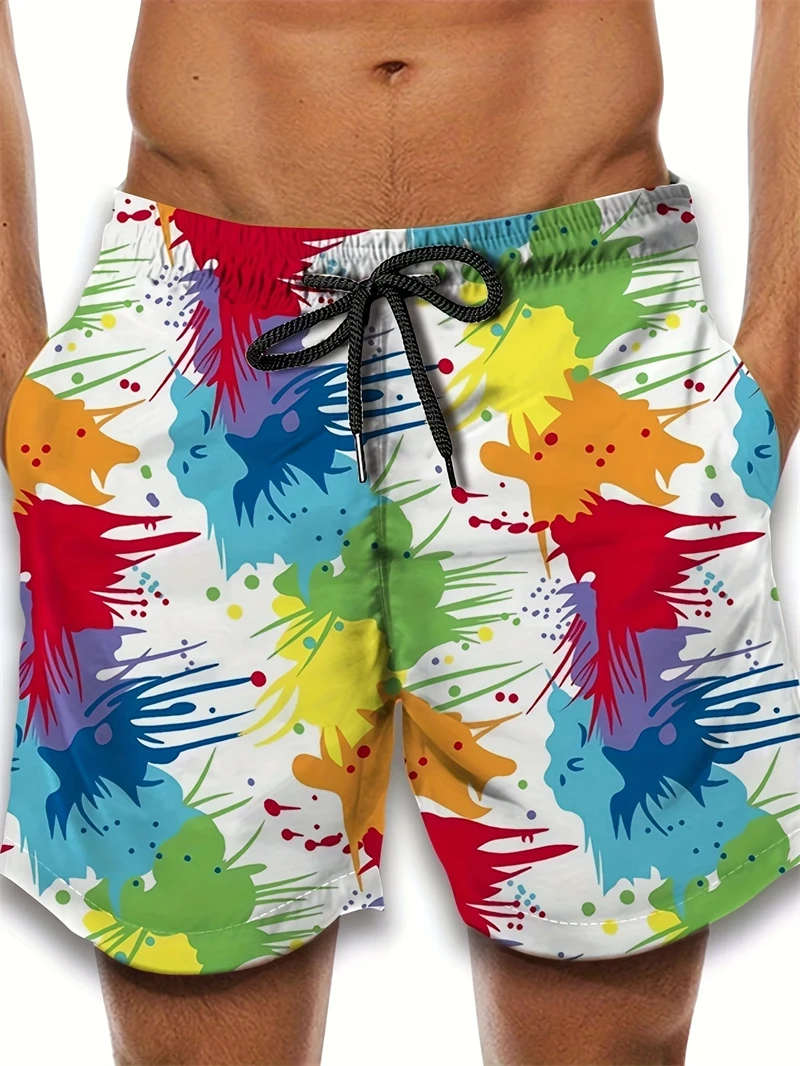 Personality Graffiti Pattern Swim Trunks For Men Summer Surf Board Shorts Swimsuit 2026 New 3D Printed Harajuku Cool Short Pants