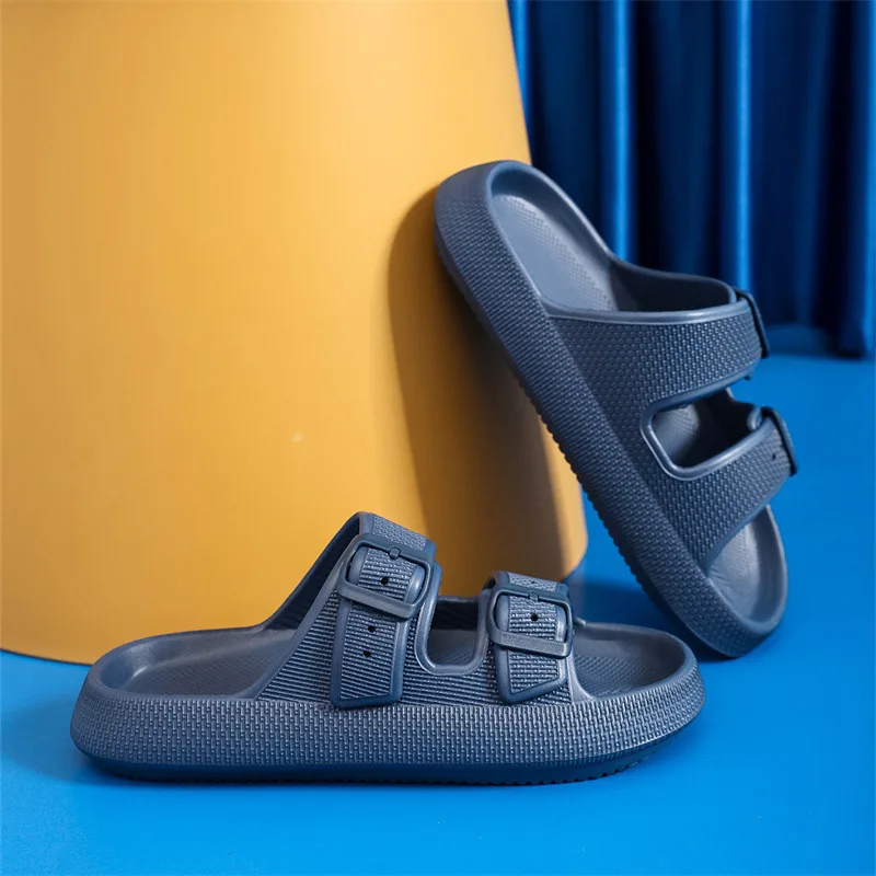 Buckle Thick Platform Cloud Slippers Women Fashion Soft Sole Pillow Slides Sandals Woman 2023 Summer Non Slip Beach Flip Flops