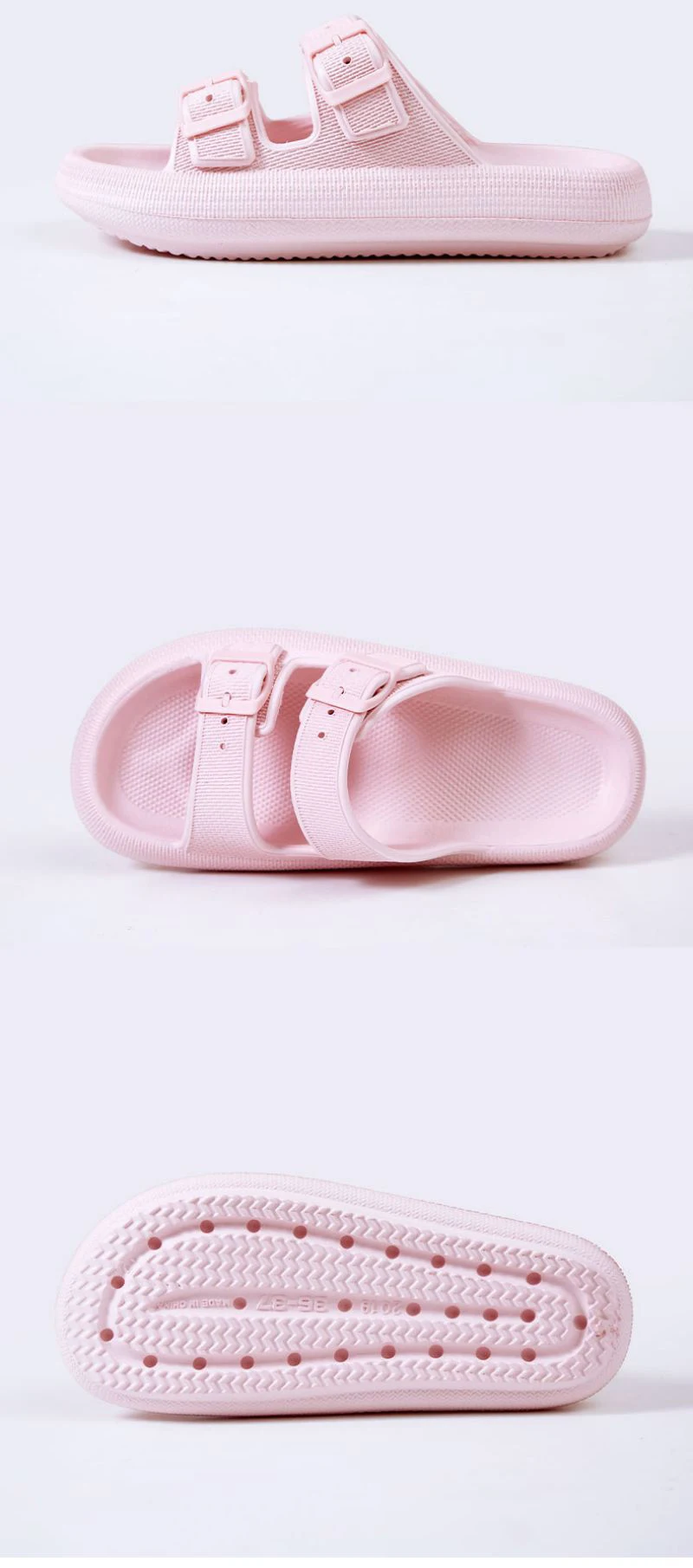 Buckle Thick Platform Cloud Slippers Women Fashion Soft Sole Pillow Slides Sandals Woman 2023 Summer Non Slip Beach Flip Flops
