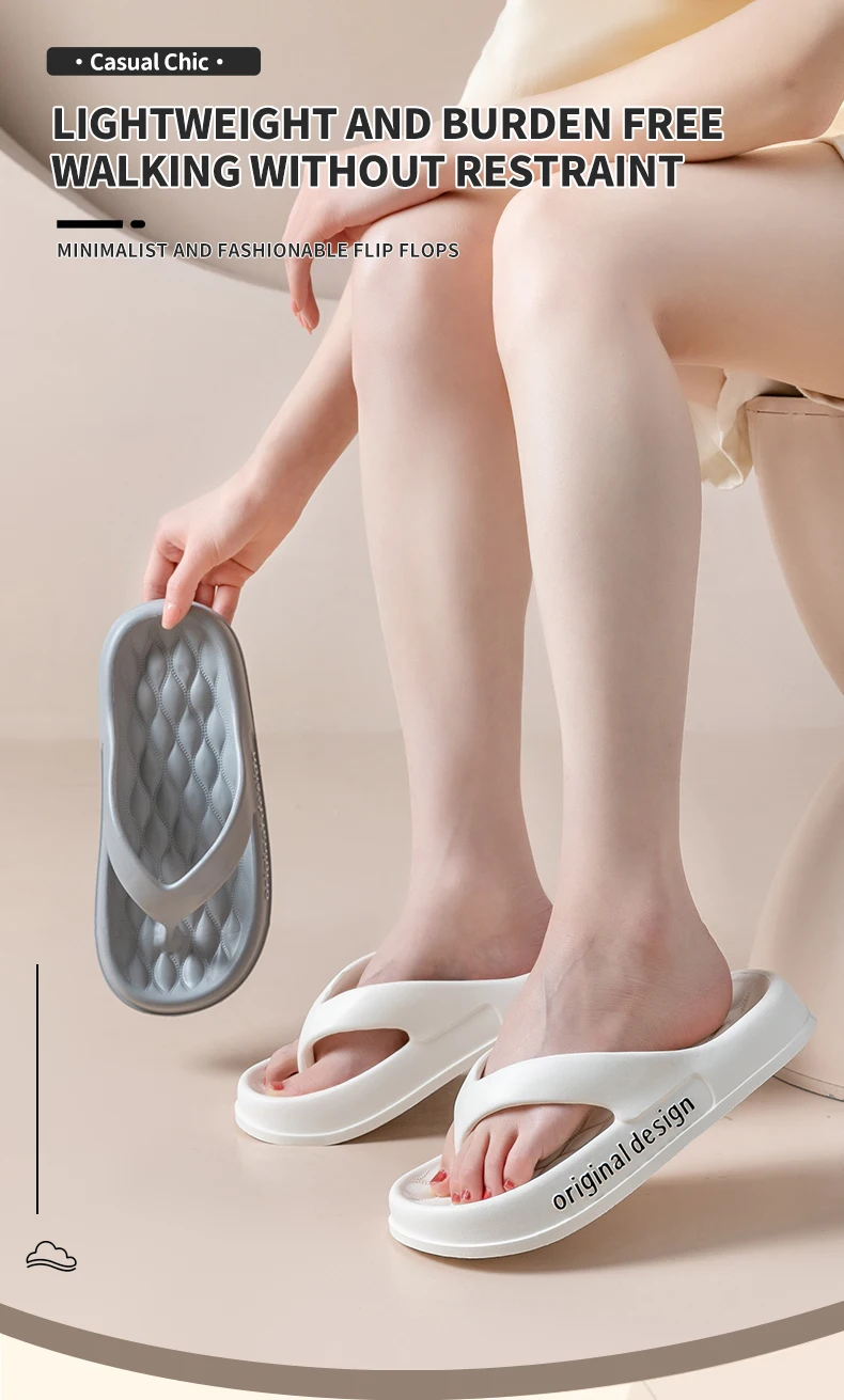 Women's Platform Non-slip Slippers, Solid Color Indoor Flip FlopsWomen's Footwear ZYT2438