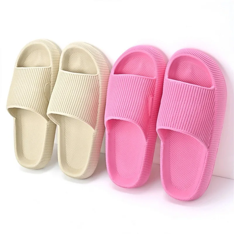 Cloud Sliders Women Men Non-Slip Bathroom Slippers Summer Soft Flip Flop Pillow Sliders Platform Pool Sliders Shower Shoes for I