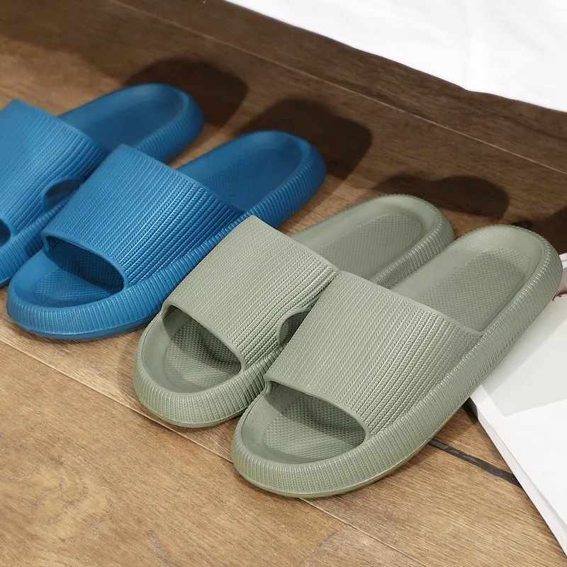 Cloud Sliders Women Men Non-Slip Bathroom Slippers Summer Soft Flip Flop Pillow Sliders Platform Pool Sliders Shower Shoes for I