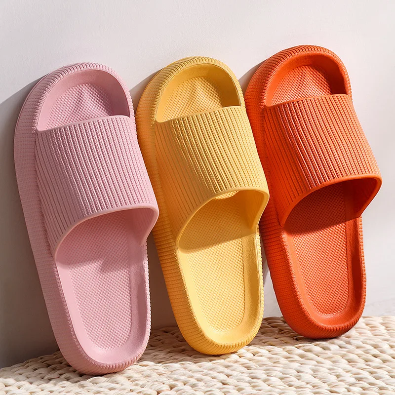 Cloud Sliders Women Men Non-Slip Bathroom Slippers Summer Soft Flip Flop Pillow Sliders Platform Pool Sliders Shower Shoes for I